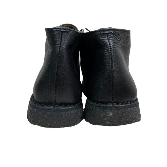 Bally Fabiana Chukka Boot Black Pebbled Leather Lace Up Square Moc Toe Men 40.5‎ - Picture 2 of 8